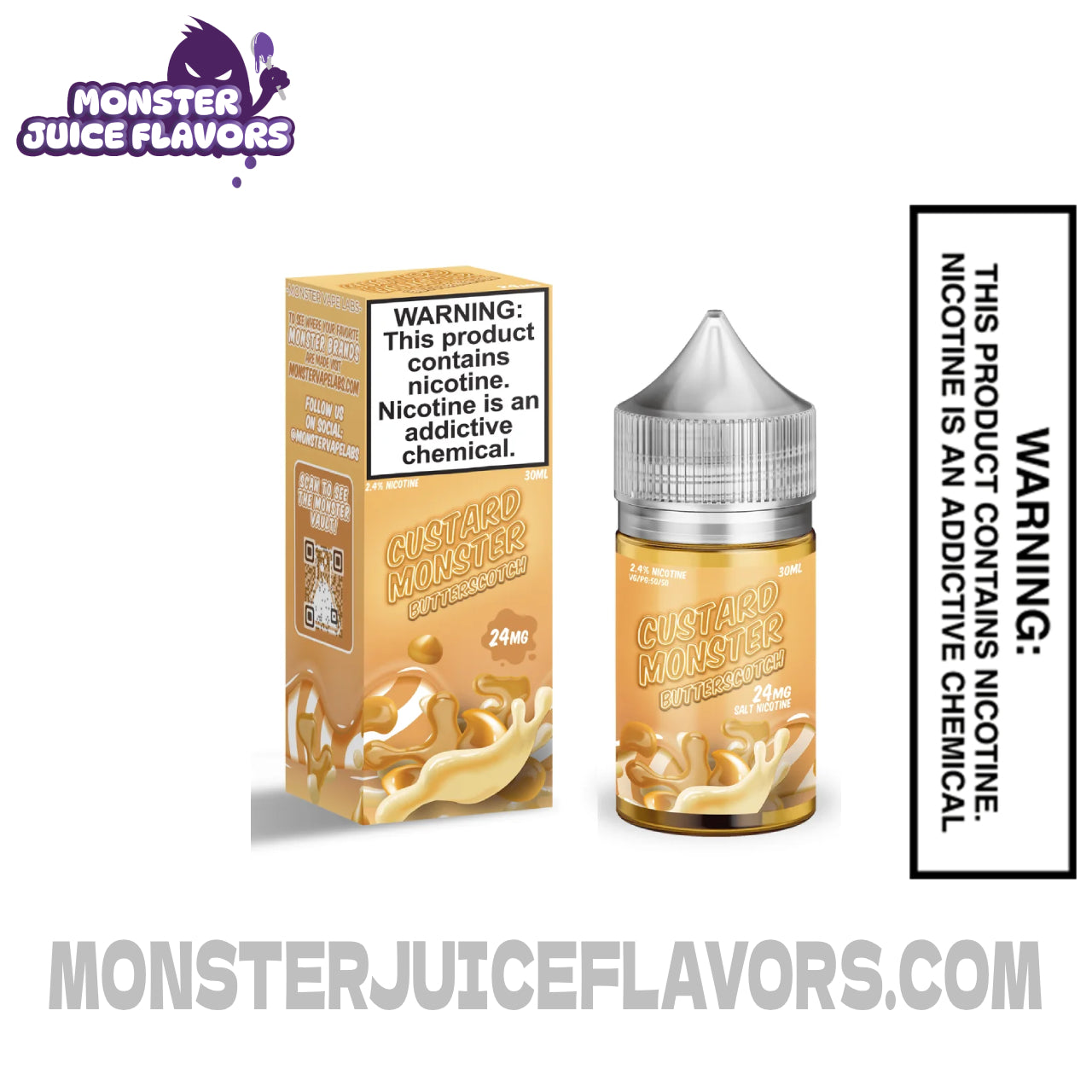 Butterscotch Custard Monster Salt E-Liquid - 30mL
