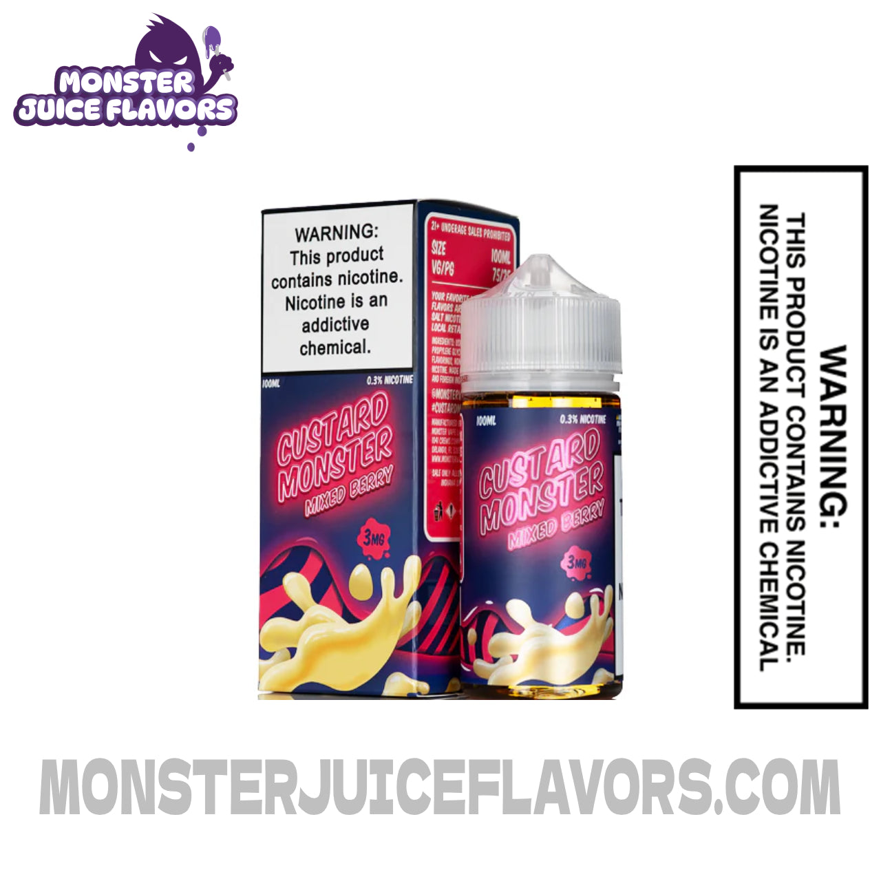 Custard Monster Mixed Berry E-Liquid - 100mL