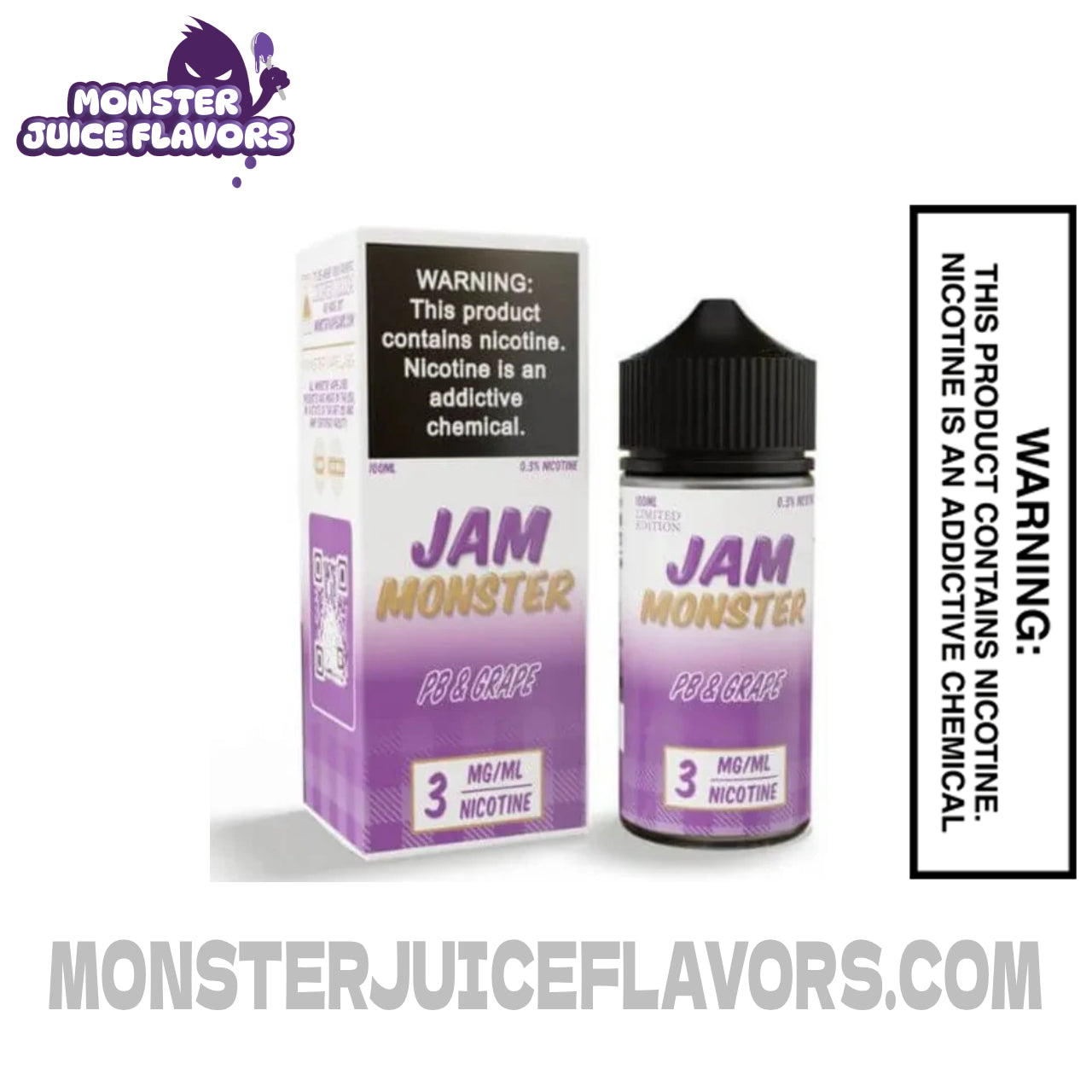 Grape peanut butter jam monster e liquid by Jam Monster 100ml Vape Device