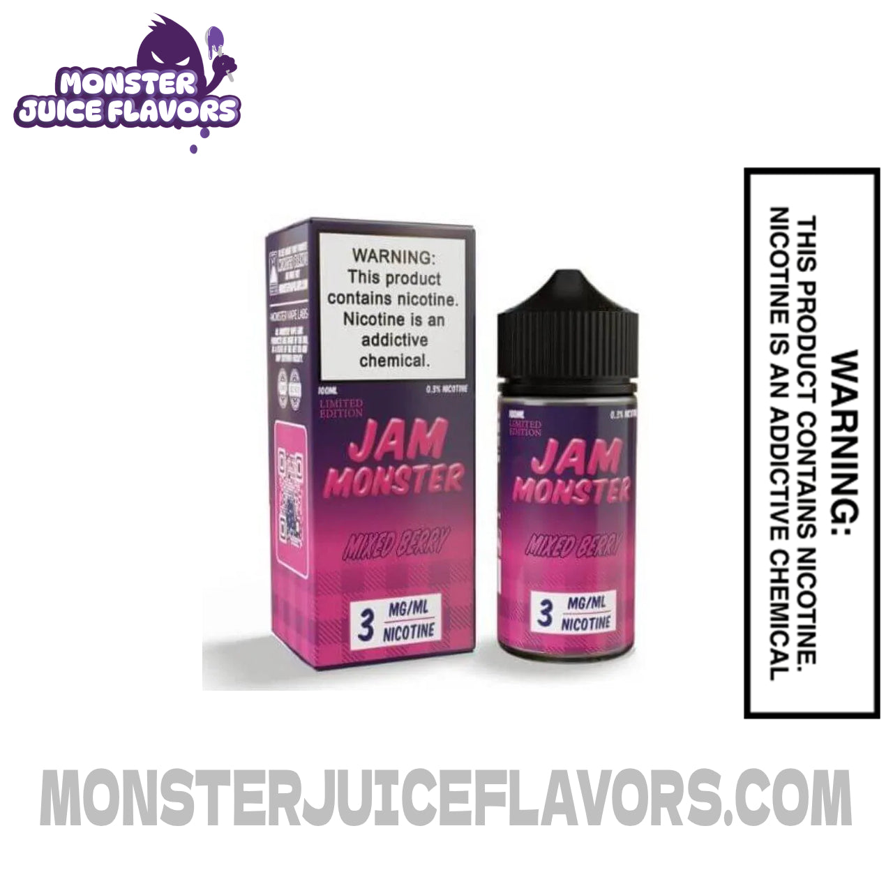 Mixed berry jam monster E liquid by Jam Monster 100ml Vape Device