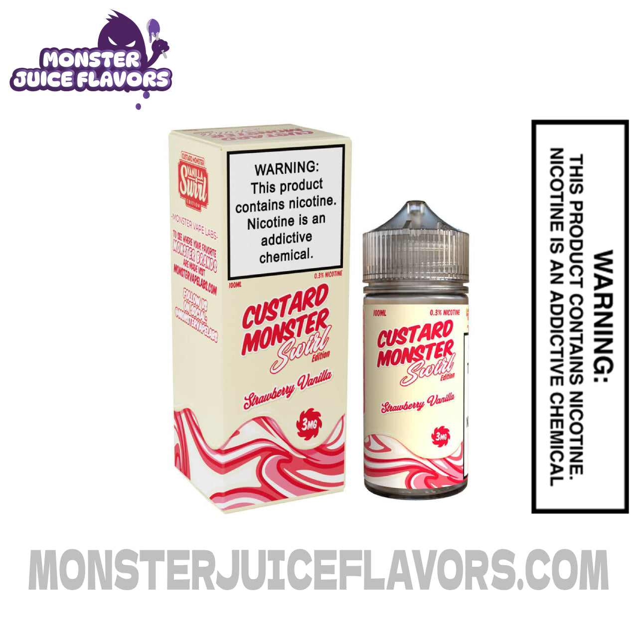 Strawberry Vanilla Swirl Edition Custard Monster E Liquid - 100ml