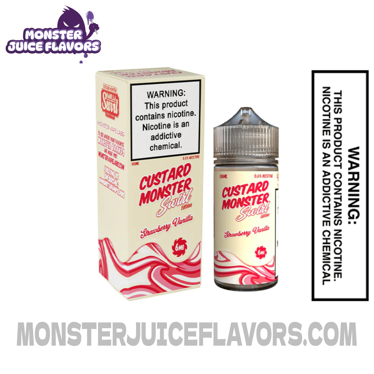 Strawberry Vanilla Swirl Edition Custard Monster E Liquid - 100ml