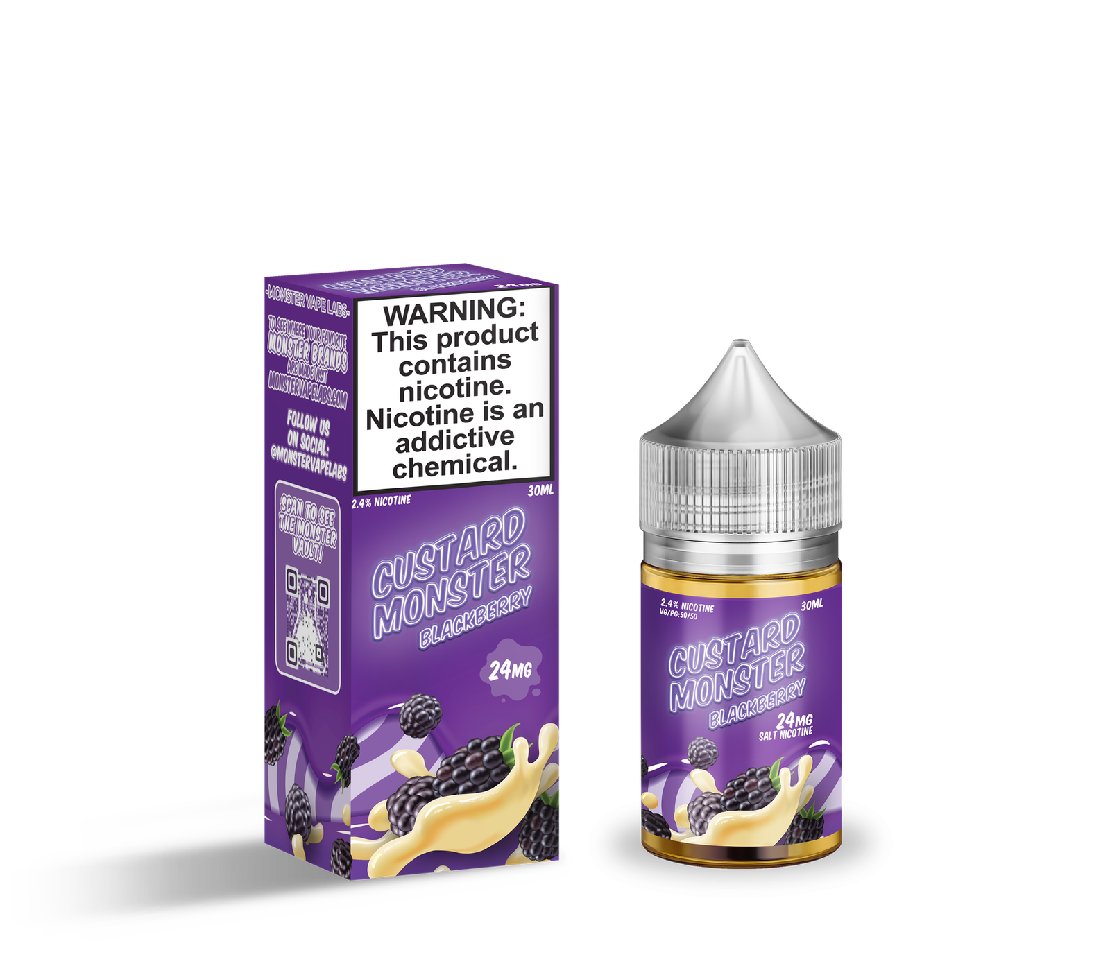 Blackberry Custard Monster Salt E-Liquid - 30mL