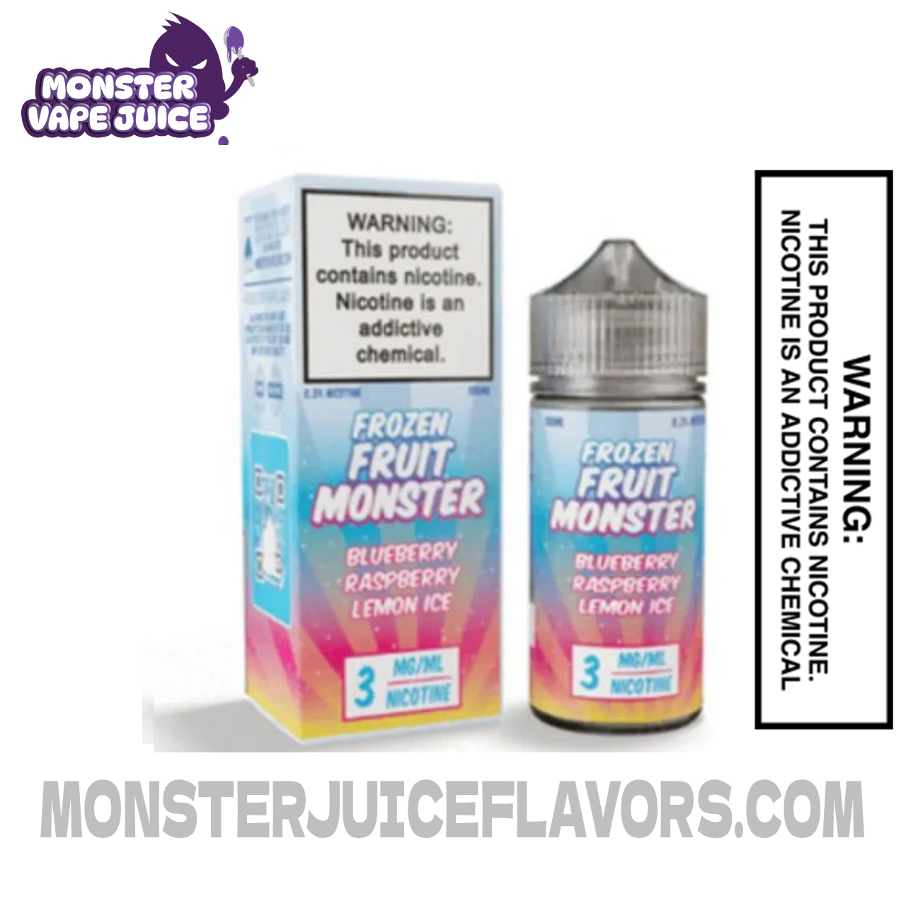 Blueberry Raspberry Lemon Ice Frozen Fruit Monster Salt Nic