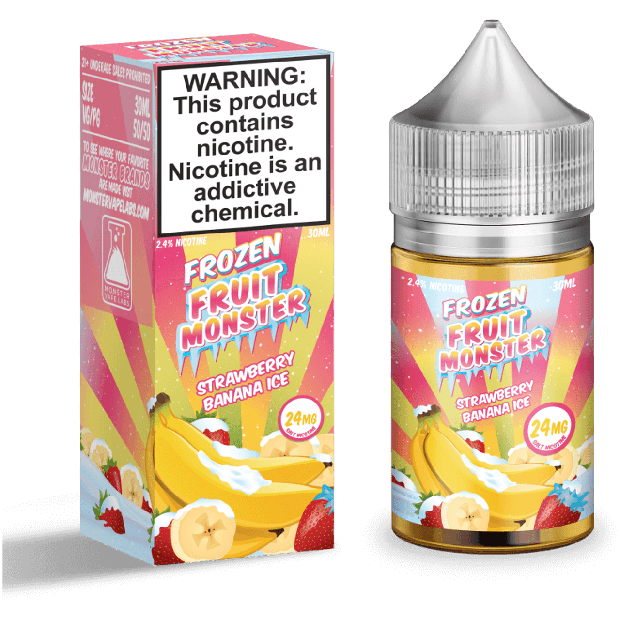 Strawberry Banana Ice - (ICED) Frozen Fruit Monster Salt E-Liquid 30ML