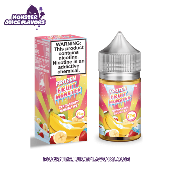 Strawberry Banana Ice - (ICED) Frozen Fruit Monster Salt E-Liquid 30ML